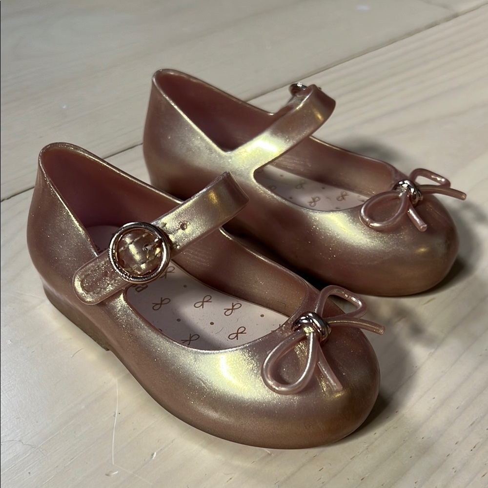 Gold Mary Jane Kids Shoes